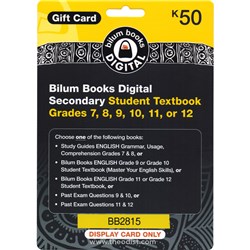 Bilum Books Digital Secondary Student Textbook Grades 7, 8, 9, 10, 11, or 12 Gift Card - K50 - Theodist 