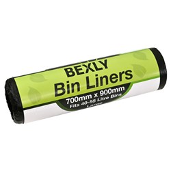 Bexly BL-L Bin Liners 700x900mm Fits 40-55 Litre Bins Large 20 Bags/Roll - Theodist