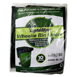 DataMax BL-XL Wheelie Bin Liners 1180x1500mm Fits 240 Litre Wheelie Bins Large 10 Bags/Roll - Theodist