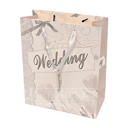 Wedding Gift Bag BM162 with Glitters 214x102x258mm - Theodist