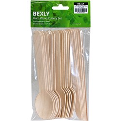 Bexly BX1666 Birch Wood Cutlery Set, 6 Spoon, 6 Fork, 6 Knife - Theodist