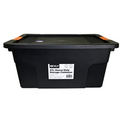 Bexly BX6741 Plastic Heavy Duty Storage Container 57L Black 636x436x295mm - Theodist