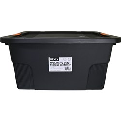 Bexly BX6742 Plastic Heavy Duty Storage Container 100L Black 755x515x380mm - Theodist