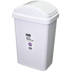 Bexly BX8179 Slim Line Swing Top Bin 55L White 425x307x685mm - Theodist