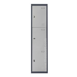 Steel Locker 3 Doors Dark-Grey 450x380x1850mm - Theodist