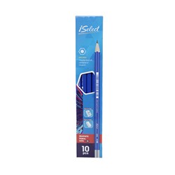 iSelect C074 Graphite Pencil 2B 10pcs Blue with Sharpener and Eraser - Theodist