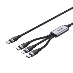 Unitek C14101AGY01-1.5M 3-in-1 USB-C, Micro USB, Lightning, USB-C Cable, 1.5M - Theodist