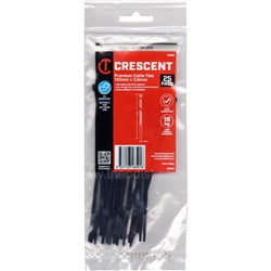 Crescent WB625 Premium Cable Ties, Black, 150x3.6mm, 25 Pack, UV Resistant - Theodist