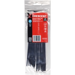 Crescent WB825 Premium Cable Ties, Black, 200mmx4.6mm, 25 Pack, UV Resistant - Theodist