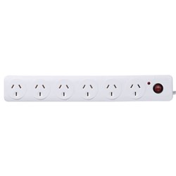 Click 6 Outlet with Surge Protection Powerboard 0289892 - Theodist