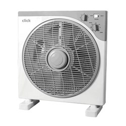 Click 0593779 30cm Box Fan, 3 Speed Settings 230-240V, 2-Hour Timer, 360 Degree Rotating Grill, 37cmX42cm - Theodist
