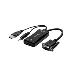 Comsol 20cm VGA Male + 3.5mm Audio to HDMI Female Adapter VGA35-HD-AD - Theodist