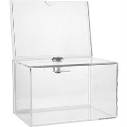 Ballot/Donation Acrylic Lockable Box with A6 Display - Theodist