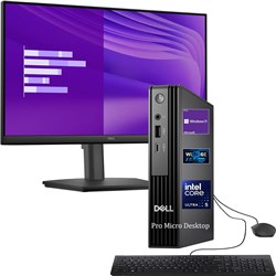 Dell Pro Micro Desktop, U5-235T, 16G, 512G, Win11 Pro, WiFi 6E + Keyboard & Mouse + E2425HSM Monitor + Headset - Theodist