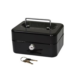 DataMax DM152 Cash Box with Coin Tray & Lock Black 152x118x80mm - Theodist