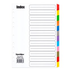 DataMax DM16212 Index Divider 12 Tabs Coloured A4 140GSM - Theodist