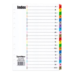 DataMax DM16222 Index Divider 20 Tabs Coloured A-Z A4 140GSM - Theodist