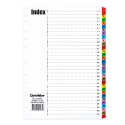 DataMax DM16231 Index Divider 31 Tabs Coloured Numbered A4 140GSM - Theodist