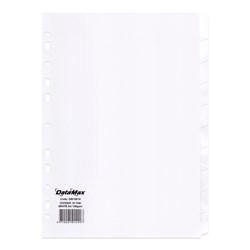 DataMax DM16810 Index Divider 10 Tabs White Blank A4 140GSM - Theodist