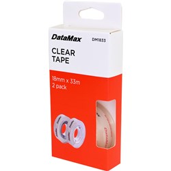 DataMax DM1833 Clear Tape 2 Pack 18mmX33m - Theodist