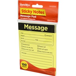DataMax DM3000 Sticky Notes Message Pads, 100 Sheets - Theodist