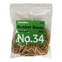 DataMax DM34 No.34 Rubber Bands 60x3.0mm 100g - Theodist