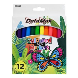 DataMax DM635 Coloured Markers Felt Tip 12 Pack - Theodist