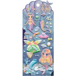 3D Stickers Dress-up Mermaid Assorted Pink/Purple 95x230mm DN016 - Theodist