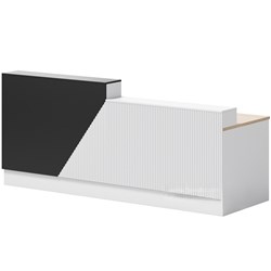 Reception Table – Right, White/Iron Grey 2416Lx834Wx1050H - Theodist