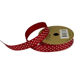 Artwrap E8678 Ribbon Roll Fabric Red with White Spots 15mmx3m - Theodist