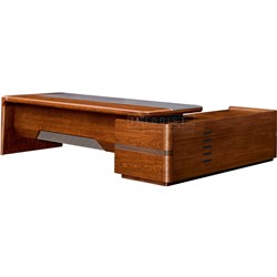 Executive Desk ELYUD24L Left L-Shape Dark Chestnut ELYU Series 2400Wx1900Dx760H - Theodist