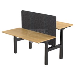 Adjustable Desk ET223HO 2-Seater Face to Face Oak 1500Wx700Dx600-1250H - Theodist