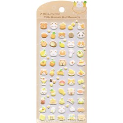 Inamazy 3D Foam Stickers Animals & Desserts Assorted Designs 95x230mm FD053 - Theodist