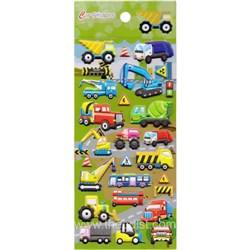 3D Foam Sticker Puffy Machinery & Cars Assorted Designs 95x230mm FG006 - Theodist