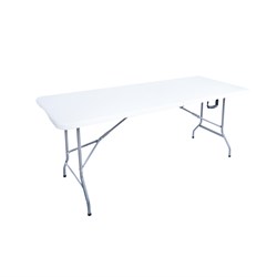 Folding Plastic Table White 1800x740mm - Theodist