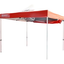 Theodist Gazebo with Awning Red-White 3x3m - Theodist