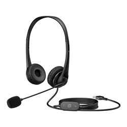 HP G2 USB Wired Headset with Mic Stereo Black 428K6AA - Theodist