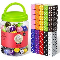 JoyCat Counters Dice 16mm 6 Sided 50 Pcs - Theodist