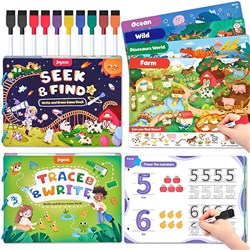 JoyCat Handwriting Practice Book Includes 4 Dry Erase Pens, Duster Cloth + Storage Bag - Theodist