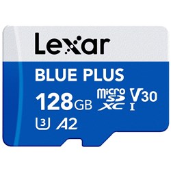 Lexar Blue Plus 128GB Micro SDXC UHS-I Memory Card 100MBs (R) 843367139873 - Theodist