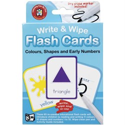 Learning Can Be Fun LFCCSNM Flash Cards Colours, Shapes & Early Numbers with Marker Age 3+ - Theodist