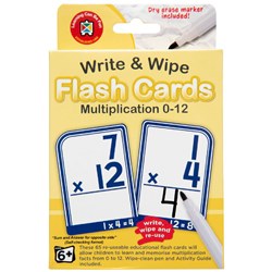 Learning Can Be Fun Write & Wipe Flash Cards Multiplication 0-12 6+ - Theodist