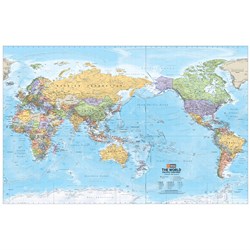 Hema World Political Pacific-Centred Map-1000X650mm-Theodist