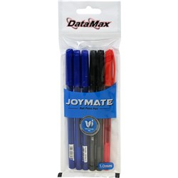 DataMax Joymate Ballpoint Pen 1.0mm, Black, Blue, Red 6 Pack - Theodist