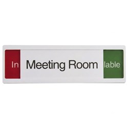 Sandleford MEET1 "Meeting Room: Available / In Use" Sign 250x80mm - Theodist