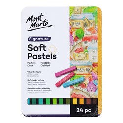 Mont Marte MMPT0017 Soft Pastels in Tin Box Signature 24pc - Theodist