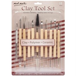  Mont Marte MMSP0002 Clay Tool Set 11pcs Wooden Handles - Theodist