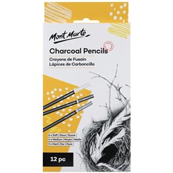 Mont Marte Charcoal Pencils Signature 12pc - Theodist