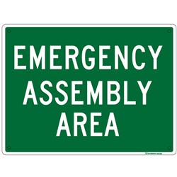 Sandleford MS30 "Emergency Assembly Area" Plastic Safety Sign 300x225mm - Theodist