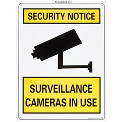 Sandleford MS49 "SECURITY NOTICE SURVEILLANCE CAMERAS IN USE" Plastic Sign 300X225mm - Theodist